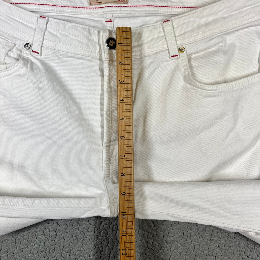 Marco Pescarolo Nerano Denim Jeans Napoli 1 White Mens 54 Made in Italy 39J16 - Picture 11 of 14